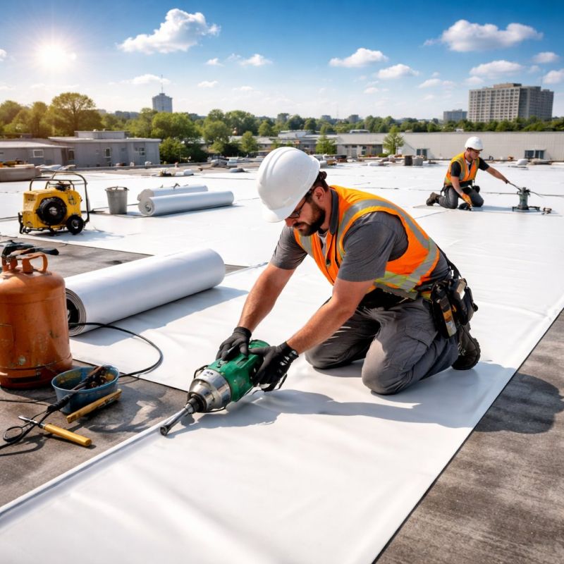 Single Ply Roof Installation in Clifton, VA