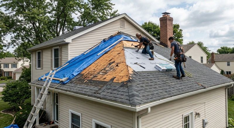 Storm Damage Roof Tarping in Haymarket, VA